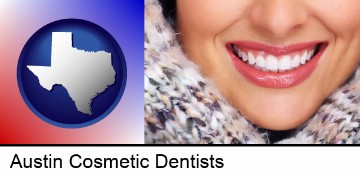 beautiful white teeth forming a beautiful smile in Austin, TX