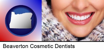 beautiful white teeth forming a beautiful smile in Beaverton, OR