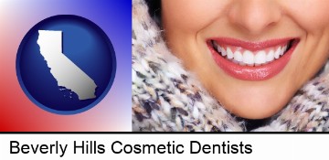 beautiful white teeth forming a beautiful smile in Beverly Hills, CA