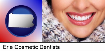 beautiful white teeth forming a beautiful smile in Erie, PA