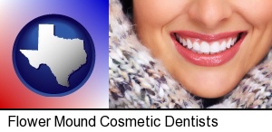 beautiful white teeth forming a beautiful smile in Flower Mound, TX