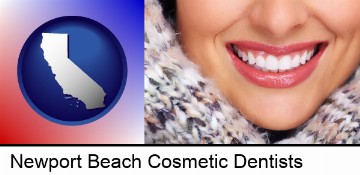 beautiful white teeth forming a beautiful smile in Newport Beach, CA