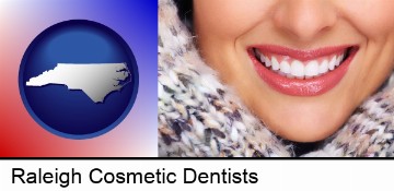 beautiful white teeth forming a beautiful smile in Raleigh, NC