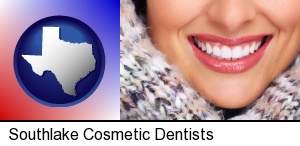 beautiful white teeth forming a beautiful smile in Southlake, TX