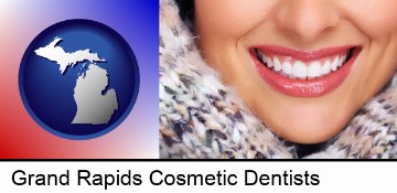 beautiful white teeth forming a beautiful smile in Grand Rapids, MI