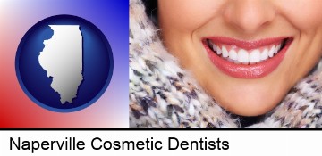 beautiful white teeth forming a beautiful smile in Naperville, IL