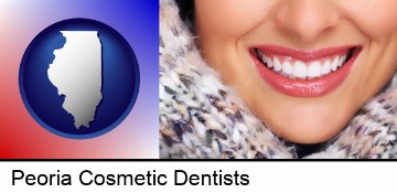 beautiful white teeth forming a beautiful smile in Peoria, IL