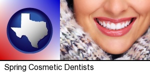 beautiful white teeth forming a beautiful smile in Spring, TX