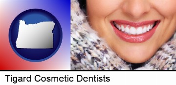 beautiful white teeth forming a beautiful smile in Tigard, OR